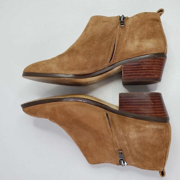 J.Crew Piper Ankle Boots Bootie Suede Brown Womens Size 7.5 Block Heel Side Zip - Picture 5 of 11